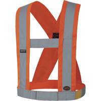5490 4" Wide Adjustable Safety Sash, Meets/Exceeds CSA Z96 Class 2 - Level 2, High Visibility Orange, Silver Reflective Colour, One Size Sécurité Médic