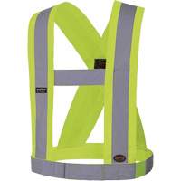 5492 Bretelles de s&eacute;curit&eacute; r&eacute;glable de 4" de large, R&eacute;pond ou surpasse la norme CSA Z96 classe 2 - niveau 2, Jaune lime haute visibilit&eacute;, Couleur r&eacute;fl&eacute;chissante Argent, Taille unique Sécurité Médic