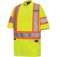 6971 T-shirt de s&eacute;curit&eacute; en il-de-perdrix, Polyester, T-petit, Jaune lime haute visibilit&eacute; Sécurité Médic
