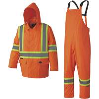 5608 Combinaison de pluie imperm&eacute;able 210D, Polyester/PVC, Petit, Orange haute visibilit&eacute; Sécurité Médic