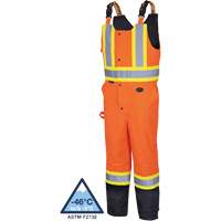 5040BB Waterproof Quilted Bib Pants, Polyester, X-Small, Black/High Visibility Orange Sécurité Médic
