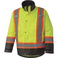 5401 Veste de s&eacute;curit&eacute; imperm&eacute;able 300D Trilobal antid&eacute;chirure, Polyester, Noir/Jaune lime haute visibilit&eacute;, T-petit Sécurité Médic