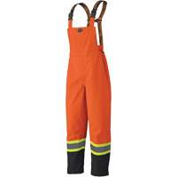 5404 300D Trilobal Ripstop Waterproof Bib Pants, Polyester, Small, Black/High Visibility Orange Sécurité Médic