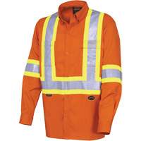 4441 Chemise de s&eacute;curit&eacute; &agrave; manches longues ultra respirante, Coton, Petit, Orange haute visibilit&eacute; Sécurité Médic