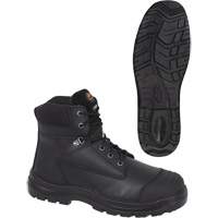 1025 Bottes de travail 6" noires, Cuir, Embout Acier, Taille 10 Sécurité Médic