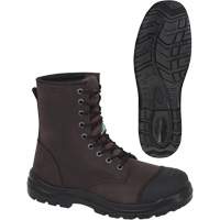 1028 Bottes de travail 8" marron, Cuir, Embout Acier, Taille 10 Sécurité Médic