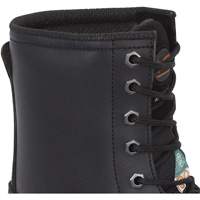 1027 Bottes de travail 8" noires, Cuir, Embout Acier, Taille 10 Sécurité Médic