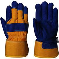 630 Gants d'appareilleur isol&eacute;s bleus, Taille unique, Paume en Cuir de vache refendu, Doublure en Boa Sécurité Médic