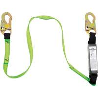 SA-5400-6 Shock Absorbing Lanyard, 6', Snap Hook Center, Snap Hook Leg Ends, Polyester Sécurité Médic