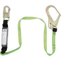 SA-5402-4 Shock Absorbing Lanyard, 4', Rebar Hook Center, Snap Hook Leg Ends, Polyester Sécurité Médic