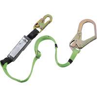 SA-5402-6A Shock Absorbing Lanyard, 6', Rebar Hook Center, Snap Hook Leg Ends, Polyester Sécurité Médic