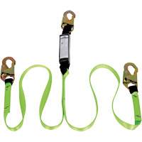 SA-54000-4 Shock Absorbing Lanyard, 4', Snap Hook Center, Snap Hook Leg Ends, Polyester Sécurité Médic