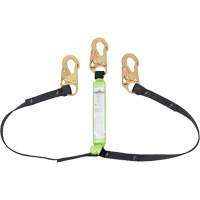 SA-64000-6 Shock Absorbing Lanyard, 6', Snap Hook Center, Snap Hook Leg Ends, Polyester Sécurité Médic