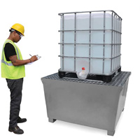 Steel Ultra-IBC Spill Pallet&reg;, 370 US gal. Spill Capacity, 57.6" x 34.7" x 56.9" Sécurité Médic