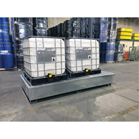 Steel Ultra-Twin IBC Spill Pallet&reg;, 370 US gal. Spill Capacity, 103.8" x 26.8" x 51.1" Sécurité Médic