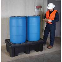 Ultra-Spill Pallet mod&egrave;le &eacute;conomique, 2 barils, Capacit&eacute; de d&eacute;versement 66 gal. US, 53" x 29" x 16,5" Sécurité Médic