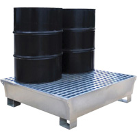 2-Drum Steel Ultra-Spill Pallet&reg;, 68 US gal. Spill Capacity, 47.2" x 31.4" x 17.4" Sécurité Médic