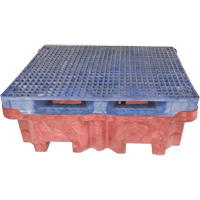 4-Drum Ultra-Spill King&reg; Flat Deck Spill Pallet, 85 US gal. Spill Capacity, 51" x 51" x 17.5" Sécurité Médic