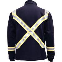 Flame Resistant Striped Full Zip Fleece Jacket, X-Large, Navy Blue Sécurité Médic
