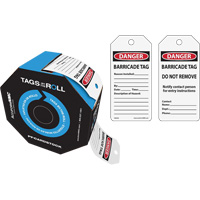 Danger Barricade Tags, Cardstock, 3" W x 6-1/4" H, English Sécurité Médic