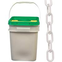 Heavy-Duty Plastic Safety Chain, White, 2" Link, 120' Length Sécurité Médic