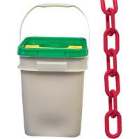 Heavy-Duty Plastic Safety Chain, Red, 2" Link, 120' Length Sécurité Médic
