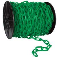 Heavy-Duty Plastic Safety Chain, Yellow, 2" Link, 100' Length Sécurité Médic