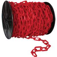 Heavy-Duty Plastic Safety Chain, Black, 2" Link, 100' Length Sécurité Médic