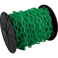 Heavy-Duty Plastic Safety Chain, Green, 2" Link, 100' Length Sécurité Médic