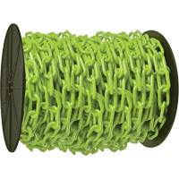 Heavy-Duty Plastic Safety Chain, Green, 2" Link, 100' Length Sécurité Médic