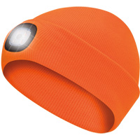 5675 Knit Toque with LED Headlight, Fleece Lining, One Size, High Visibility Orange Sécurité Médic