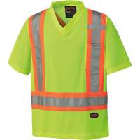 6989 Chandail pour la circulation en micromaille, T-petit, Jaune lime haute visibilit&eacute; Sécurité Médic