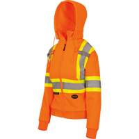 6924W Chandail &agrave; capuchon en molleton avec fermeture &agrave; glissi&egrave;re, Polyester, T-petit, Orange haute visibilit&eacute; Sécurité Médic