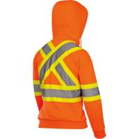 6924W Chandail &agrave; capuchon en molleton avec fermeture &agrave; glissi&egrave;re, Polyester, T-petit, Orange haute visibilit&eacute; Sécurité Médic