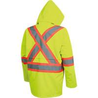 5628 Manteau de s&eacute;curit&eacute; imperm&eacute;able The Rock, Polyester/Polyur&eacute;thane, Jaune lime haute visibilit&eacute;, Petit Sécurité Médic