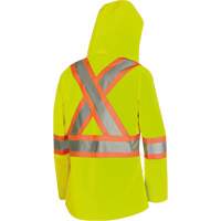 5628W Parka matelass&eacute; de s&eacute;curit&eacute; 300D The Rock, Polyester/Polyur&eacute;thane, Jaune lime haute visibilit&eacute;, T-petit Sécurité Médic