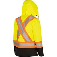 5021BBW Manteau 7 en 1 imperm&eacute;able pour femmes avec capuchon, Polyester/Polyur&eacute;thane, Jaune lime haute visibilit&eacute;, T-petit Sécurité Médic