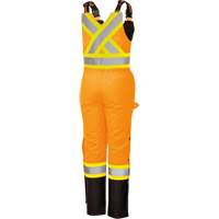 5040BBW Women's High-Visibility Waterproof Safety Overalls, Polyester, X-Small, Black/High Visibility Orange Sécurité Médic