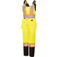 5041BBW Women's High-Visibility Waterproof Safety Overalls, Polyester, X-Small, Black/High Visibility Lime-Yellow Sécurité Médic