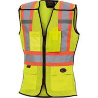 489 Women's High-Visibility Safety Tear-Away Vest, High Visibility Lime-Yellow, X-Small, Polyester Sécurité Médic