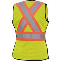 489 Women's High-Visibility Safety Tear-Away Vest, High Visibility Lime-Yellow, X-Small, Polyester Sécurité Médic