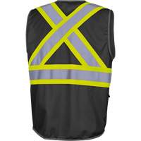 6959BK Tricot High-Visibility Safety Vest with Zipper Closure, Black, X-Small, Polyester Sécurité Médic