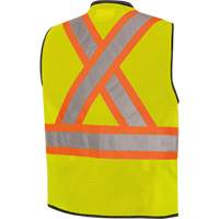 6895 High-Visibility Zip Front Bi-Colour Safety Vest, Black/High Visibility Lime-Yellow, 2X-Large/3X-Large, Polyester Sécurité Médic
