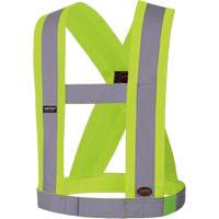5493 Bretelles ajustables de s&eacute;curit&eacute; haute visibilit&eacute; de 4" de largeur, R&eacute;pond ou surpasse la norme CSA Z96 classe 2 - niveau 2, Jaune lime haute visibilit&eacute;, Couleur r&eacute;fl&eacute;chissante Argent, Taille uniq Sécurité Médic