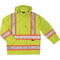 Manteau de s&eacute;curit&eacute; imperm&eacute;able en tissu ind&eacute;chirable Ripstop, Polyester, T-petit, Jaune lime haute visibilit&eacute; Sécurité Médic