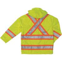 Manteau de s&eacute;curit&eacute; imperm&eacute;able en tissu ind&eacute;chirable Ripstop, Polyester, T-petit, Jaune lime haute visibilit&eacute; Sécurité Médic