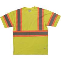 Short Sleeve Safety T-Shirt, Cotton, X-Small, High Visibility Lime-Yellow Sécurité Médic
