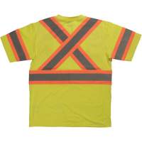 Short Sleeve Safety T-Shirt, Cotton, X-Small, High Visibility Lime-Yellow Sécurité Médic