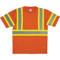 Short Sleeve Safety T-Shirt, Cotton, X-Small, High Visibility Orange Sécurité Médic