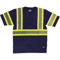 Short Sleeve Safety T-Shirt, Cotton, X-Small, Navy Blue Sécurité Médic